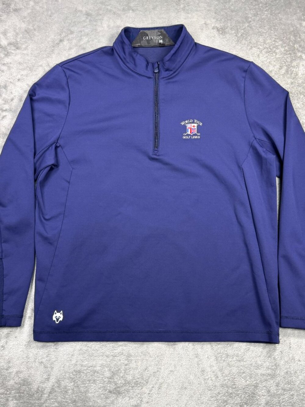 Greyson Quarter Zip Golf Pullover Mens XL Performance Stretch Navy World Tour